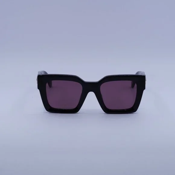 Off-White OERI13I JACKSON 1028 Sunglasses Black Square Frame, Burgundy Lenses